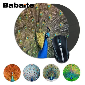 

Babaite peacock round Durable Rubber Mouse Mat Pad Size for 20x20CM 22x22cm Speed Version Gaming Mousepads round mousepad