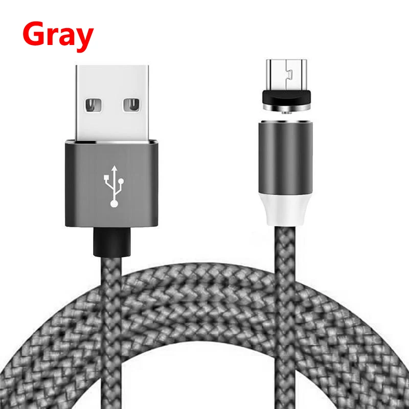 Магнитный кабель Micro usb type C для быстрой зарядки Micro usb type-C Магнитный зарядный usb-кабель для iPhone 11 Pro QC 3,0 быстрое зарядное устройство - Цвет: Gray Cable