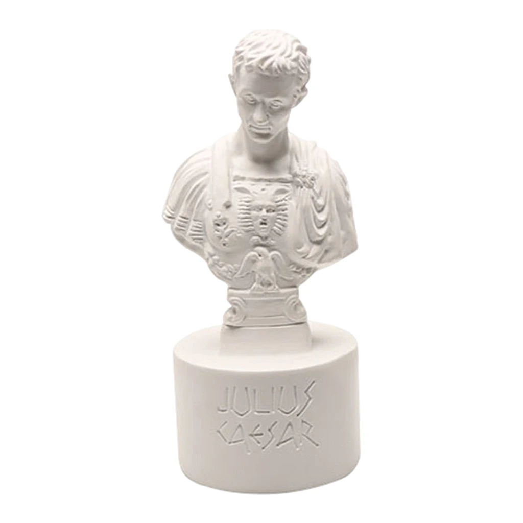 Resin Julius Caesar Statues Pen Holder Pencil Holder Stationery Organizer for Home Office Room Decoration Supplies