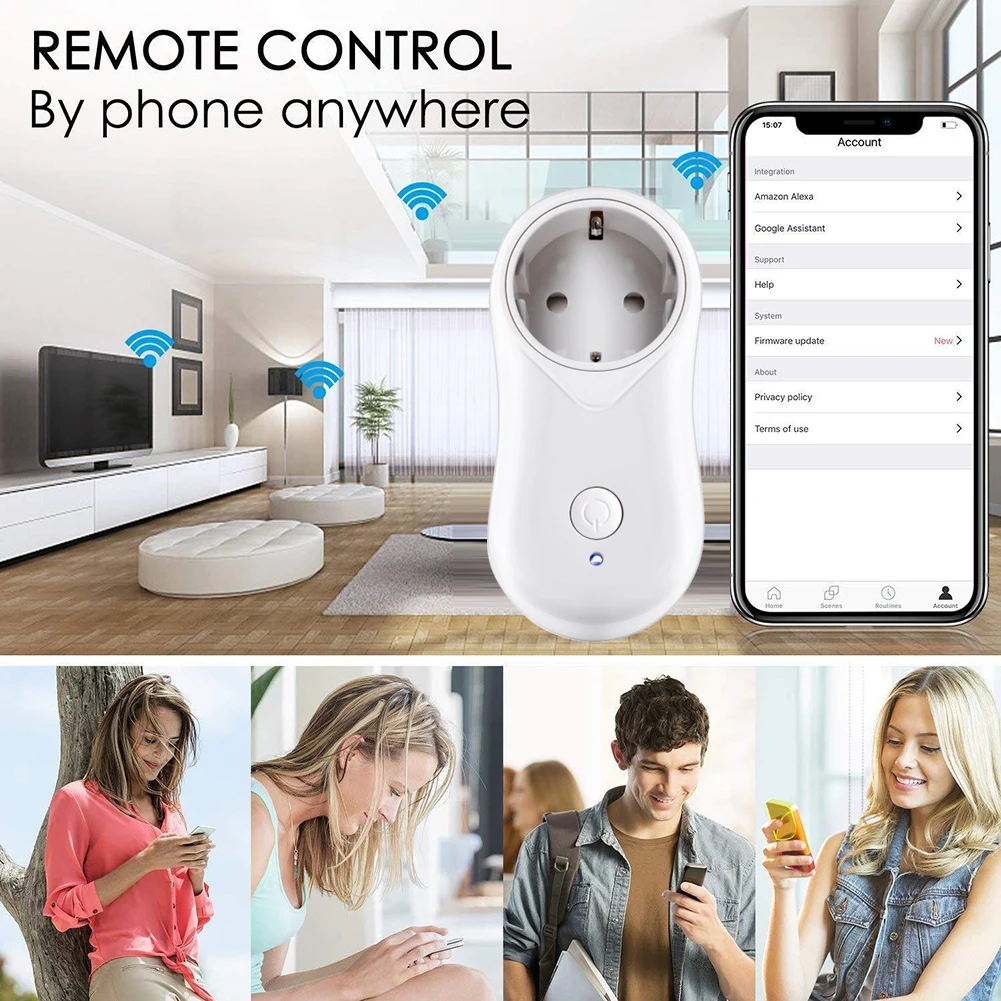 ЕС/Великобритания/США вилка Беспроводная умная розетка таймер поддержка Alexa Google Home Voice/App Smart Life дистанционное управление умного дома устройства