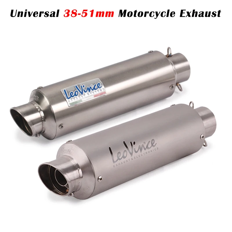 E-Mark Universal 51mm Motorcycle Leo Vince Exhaust Pipe Scooter Modify System DB Killer Muffler For DUKE 390 CBR650 Z800 MT07 | Автомобили