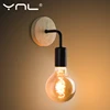 Wood Wall Lamp Vintage Sconce Wall Lights Fixture E27 110V 220V Bedside Retro Lamp Industrial Decor Dining Room Bedroom Light ► Photo 1/6