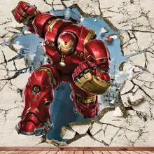 Пользовательские Настенные обои 3D Большая фреска 3D Железный человек сломанная стена детская комната фон настенная декоративная живопись