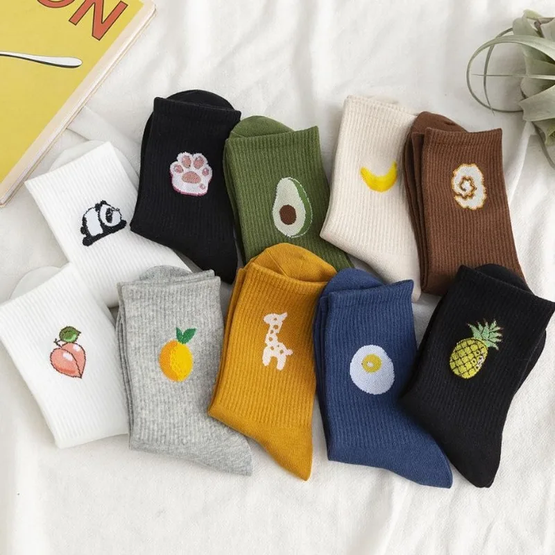 

Korean INS Wind Hyuna Fruit Socks Women Japanese Harajuku Style Kawaii Funny Socks Cotton Calcetines Mujer Meias