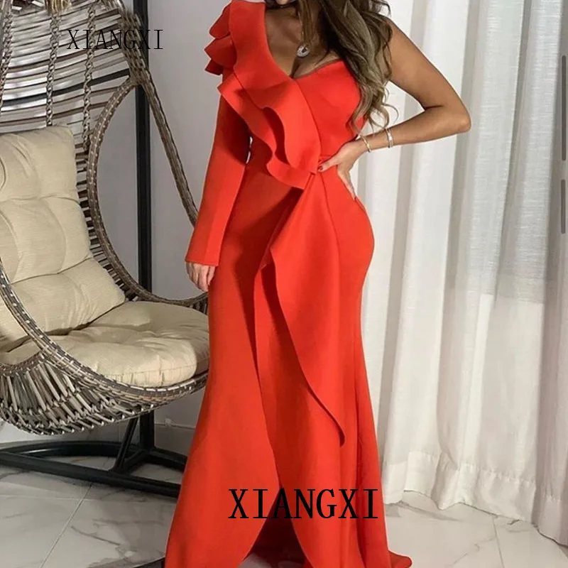 Une epaule Robe de soireue abendkleider arabe dubaï longue Robe de soireue Robe