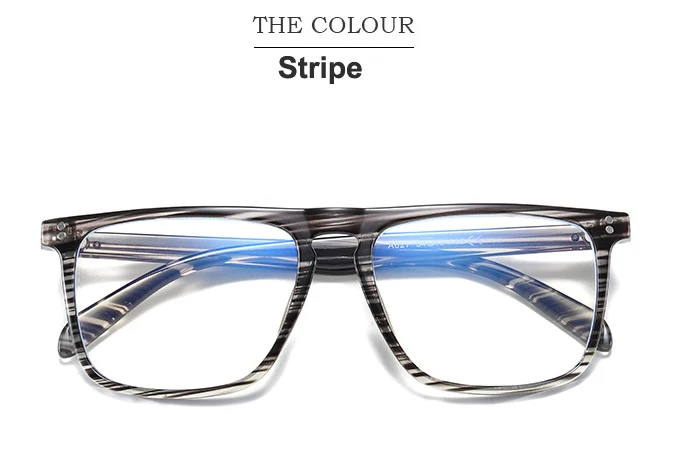 PGJ085 stripe Anti Blue Light Glasses Blocking Filter Reduces Tony Stark Eyewear Strain Clear Gaming Computer Glasses Men Improve Comfort - Frame Color: PGJ085 stripe