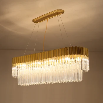 

Nordic Post-modern Luxury Crystal Pendant Light Restaurant Hanging Light Cafe Lighting Living Dining Room Fixture Lamp Golden