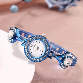

Rhinestone Watch Bracelet Quartz Analog Women Jewelry Female Wristwatch Water Drop Shape Stainless Steel Clock Montre Femme