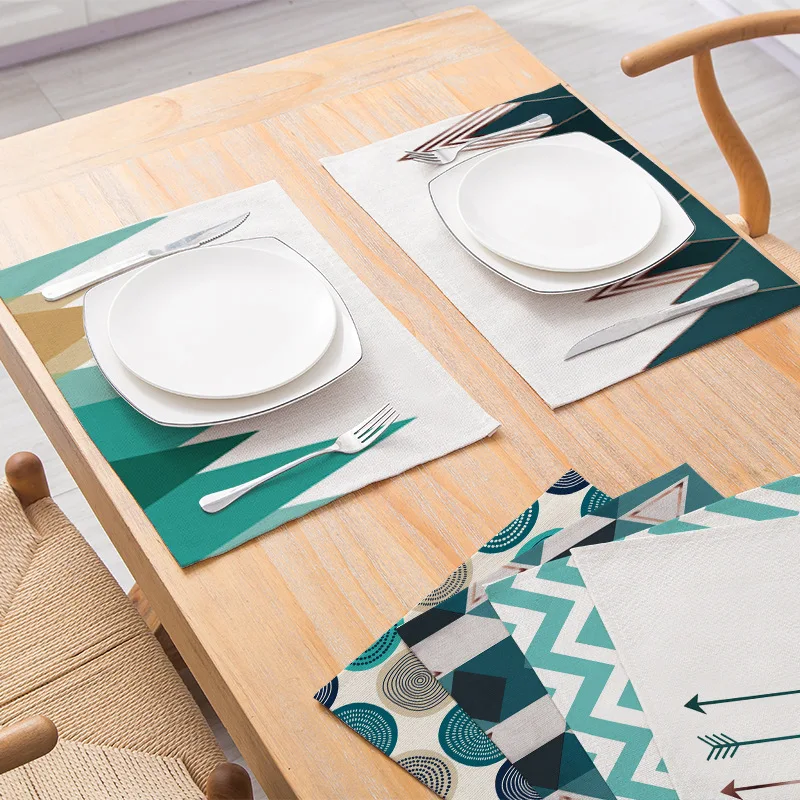 

Nordic Placemat Cotton And Linen Square Placemat Waterproof Non-slip Placemat Coaster Table Mat Western Placemat Insulation Pad