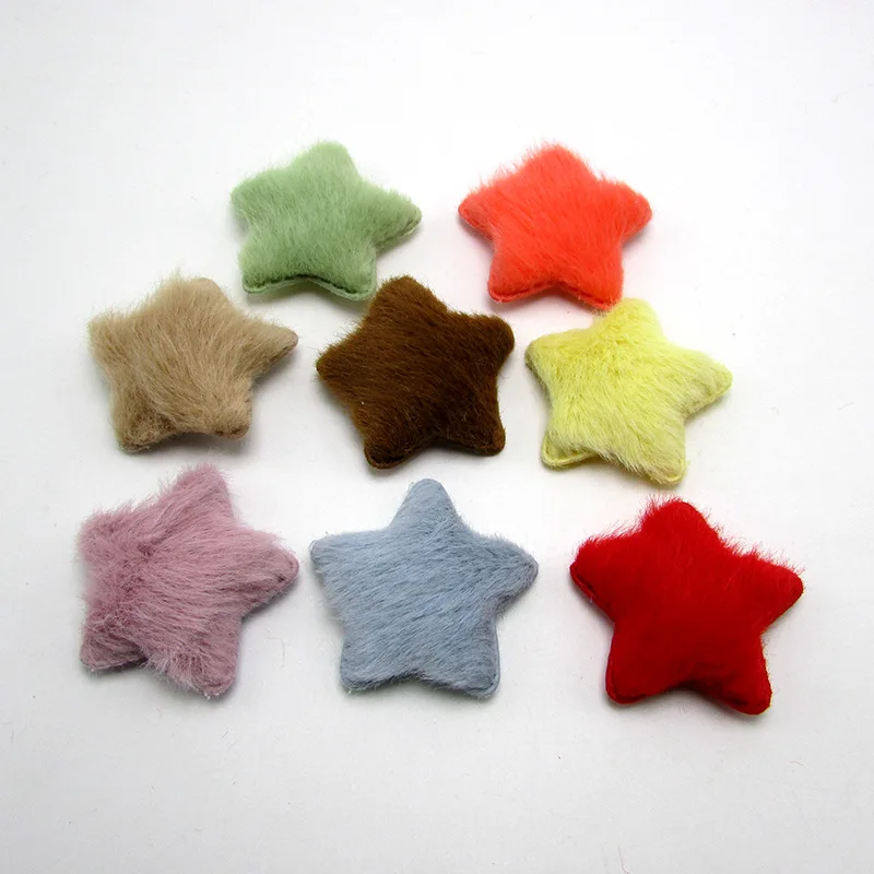 Mix color 32 шт./лот, 4,6 см, мягкие плюшевые нашивки с аппликацией в виде звезд для шерстяных тапочек, декоративные заколки для волос, головной убор - Цвет: Mix color