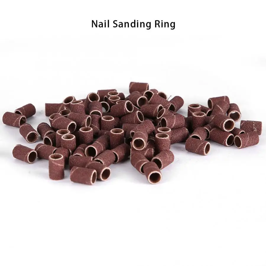 Nail Art 100pcs Nail Sanding Ring Grinding Head Sanding Band Ring Drill Bits Manicure Tool Nails Accessoires