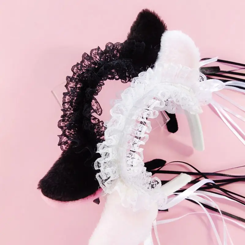 Cosplay&ware Women Ruffles Lace Headband Plush Cat Ears Ribbon Golden Bell Tassels Decor Lolita Cosplay Hair Hoop Lovely Pointed Fluffy -Zentai shop online Hfd0d3400e38a4dfd8f1a4714e03123f0Y.jpg
