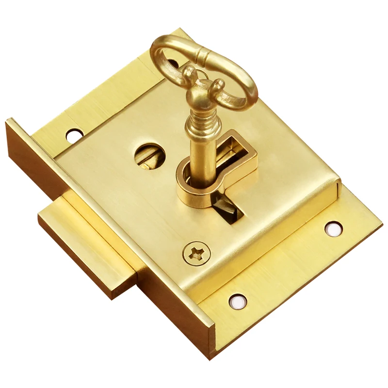 Retro European Antique Brass Drawer Locks Cupboard File Hidden Door