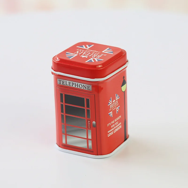 1 шт. коробка для хранения в лондонском стиле, мини коллекционные жестяные коробки, металлическая коробка для зубочисток, печенья, чайного листа, контейнер для мелочей, чехол