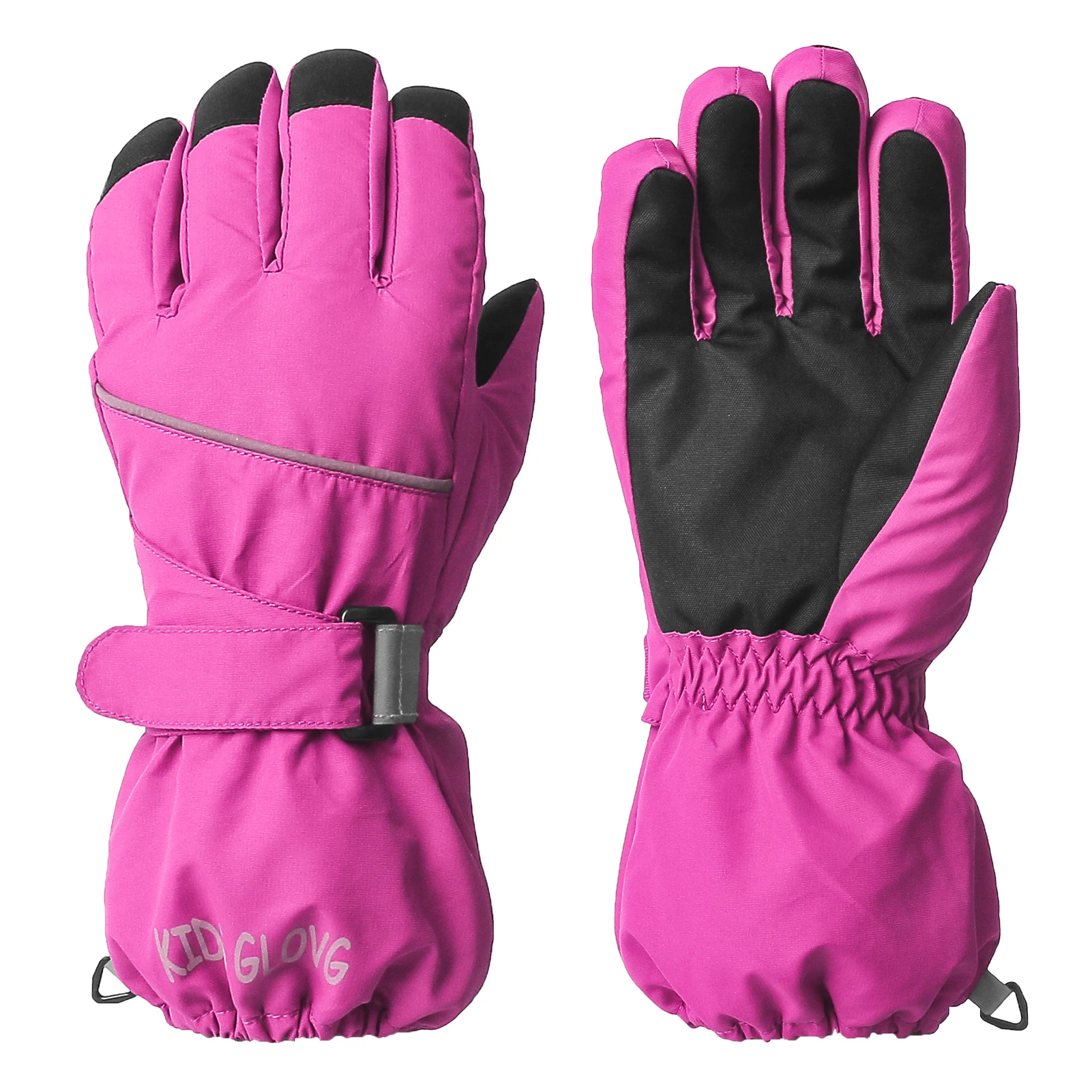 S Kids Waterproof Windproof Thermal Ski Gloves Snow Sports Gloves Pink 