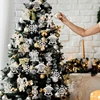 Merry Christmas Bell Crutch Snowflake Xmas Tree Pendant Christmas Decoration for Home Xmas Gifts Ornaments Navidad New Year 2022 4
