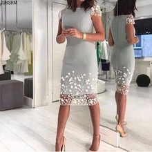 2021 Silver Gray Embroidery Mother Of The Bride Dresses Short Sleeves Sheath Knee Length Mother Of The Groom Dress Custom Made