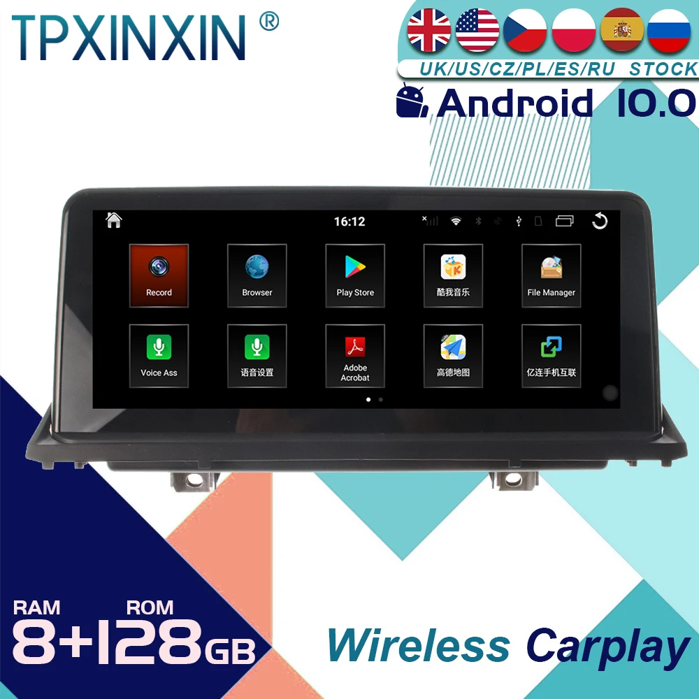 

For BMW X5/X6 E70/71 2007-2013 Android 10 Car Stereo Radio with Screen Radio Player Car GPS Navigation Head Unit Carplay