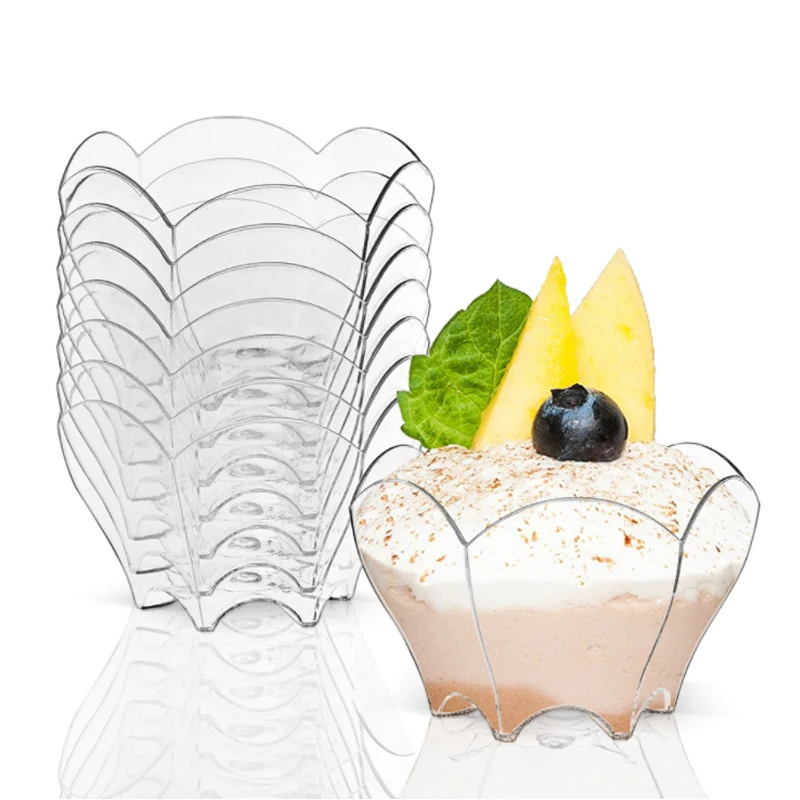 12pcs Disposable Plastic Dessert Cup Tableware Transparent Mini Ice Cream Mousse For Home Summer Party | Дом и сад