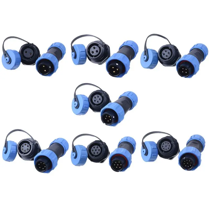 

1Pair Waterproof Connector SP13 IP68 Cable Connector Plug & Socket Male and Female 2Pin/3Pin/4Pin/5Pin/6Pin/7Pin/9Pin
