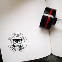 Отличная работа учителя штамп с именем Сова персонализированные пользовательские штамп с именем самописание для учителя подарок школы оценка 40 мм самописание