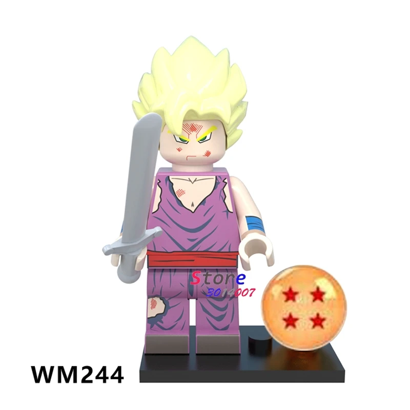 WM244 50 шт. строительные блоки Dragon Ball Z Violett Krillin Tien Shinhan Goku Chiaotzu Vegeta коллекция для детей Детские игрушки - Цвет: WM244