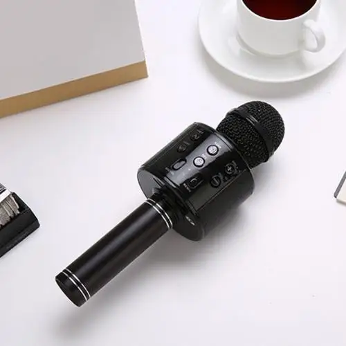 Черный Ручной микрофон беспроводной Bluetooth караоке KTV Музыка Пение микрофон динамик домашние вечерние Mic - Цвет: Черный