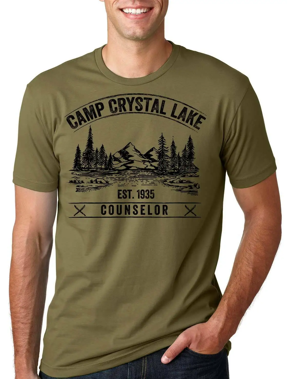 Camp Crystal Lake T-Shirt Counselor T-Shirt Camping Camp Tee Shirt