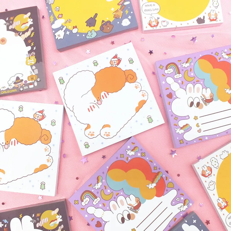 

80 Sheets/lot Cute Cartoon Animal Loose Leaf Memo Pads Kawaii Deco Sticky Notes Notepad Bookmark Gift Stationery