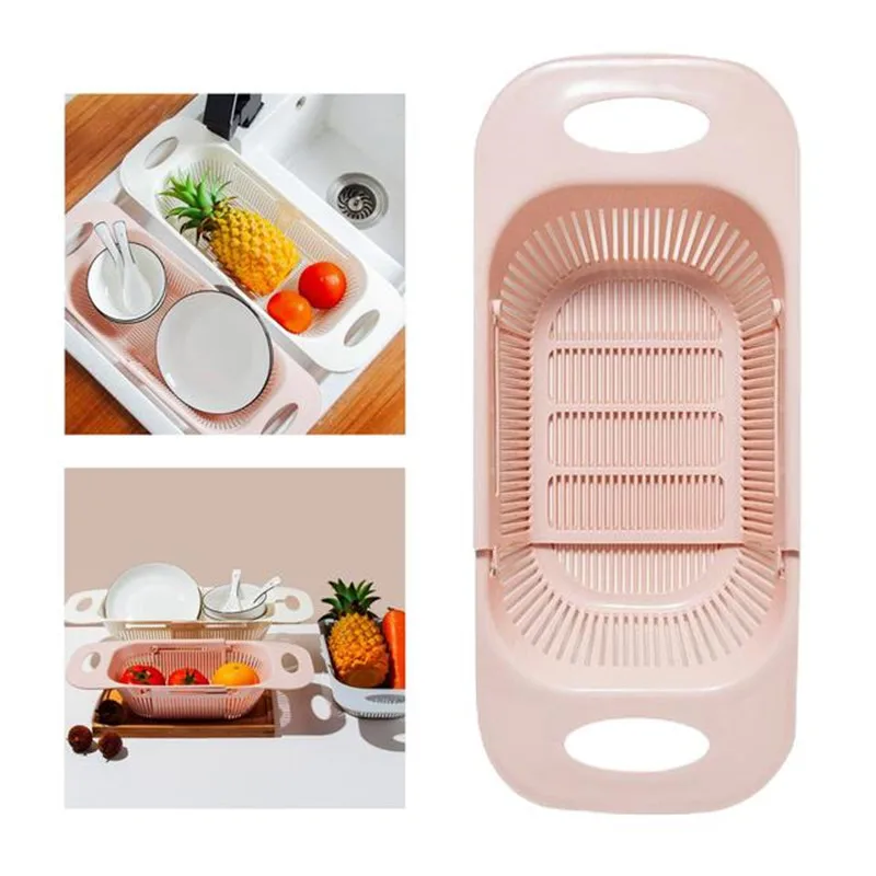 Adjustable Dish Drainer Over Sink, Extendable Stainless Steel Colander,  Retractable Vegetable Fruit Washing Basket, Drying Rack, Collapsible Over  The Sink Strainer Basket, Food Drying Rack With Handles, Kitchen  Accessories Organizer - Temu