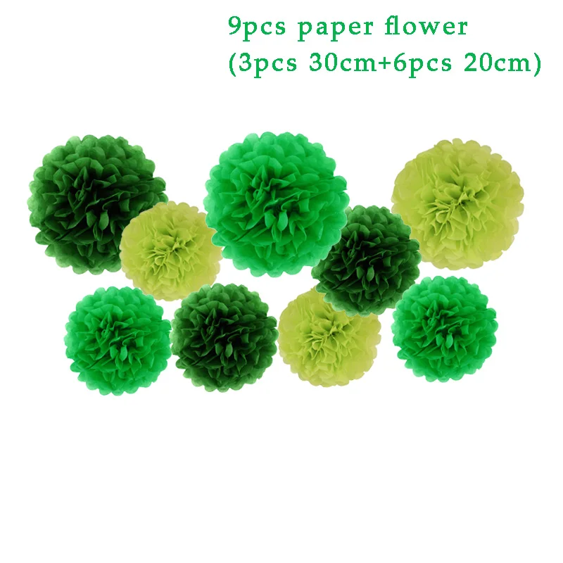 pompom kit Реквизит Динозавр для вечеринки динозавр одноразовые пластины чашки шляпа соломинки бумажный шарик гирлянда на день рождения детей, мальчика вечерние украшения - Цвет: pompom kit