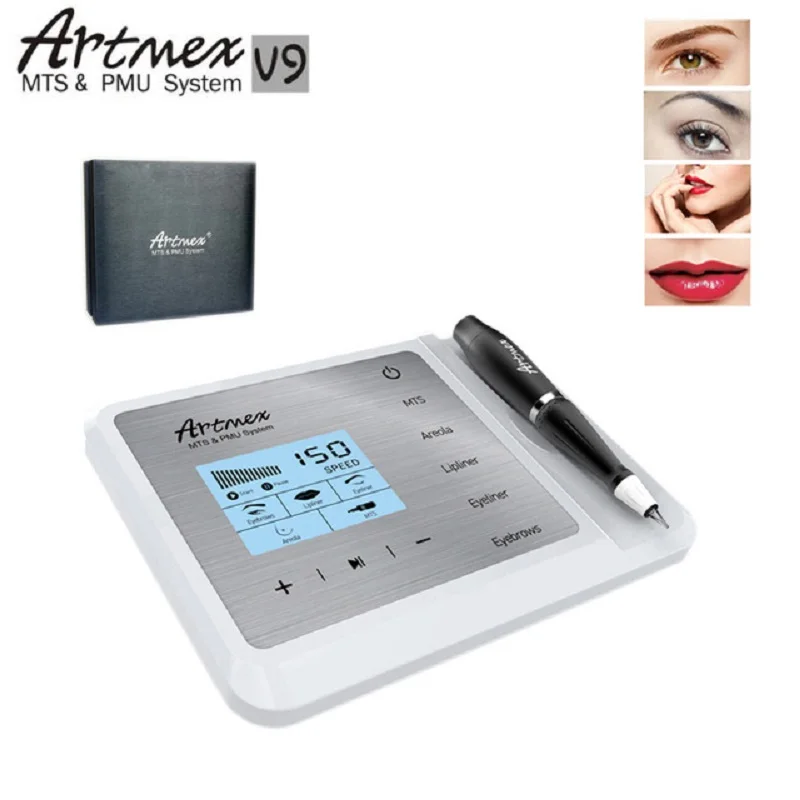 

Permanent Makeup Tattoo Machine Artmex V9 Eye Brow Lip Rotary Pen MTS PMU System With V9 Tattoo Needle PK Artmex V6 V8