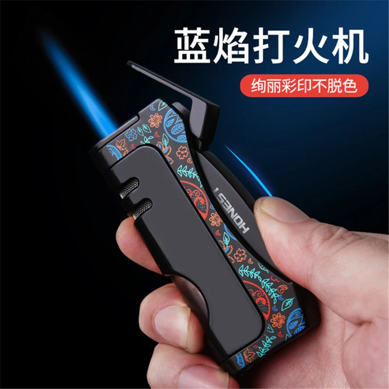 HONEST Metal зажигалки ветрозащитная газовая зажигалка струйная Зажигалка фонарь 1300 C
