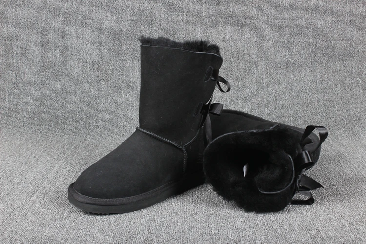 Женские зимние классические зимние ботинки на меху теплые ботинки с бантом высокого качества женские зимние ботинки в австралийском стиле теплая женская обувь botas