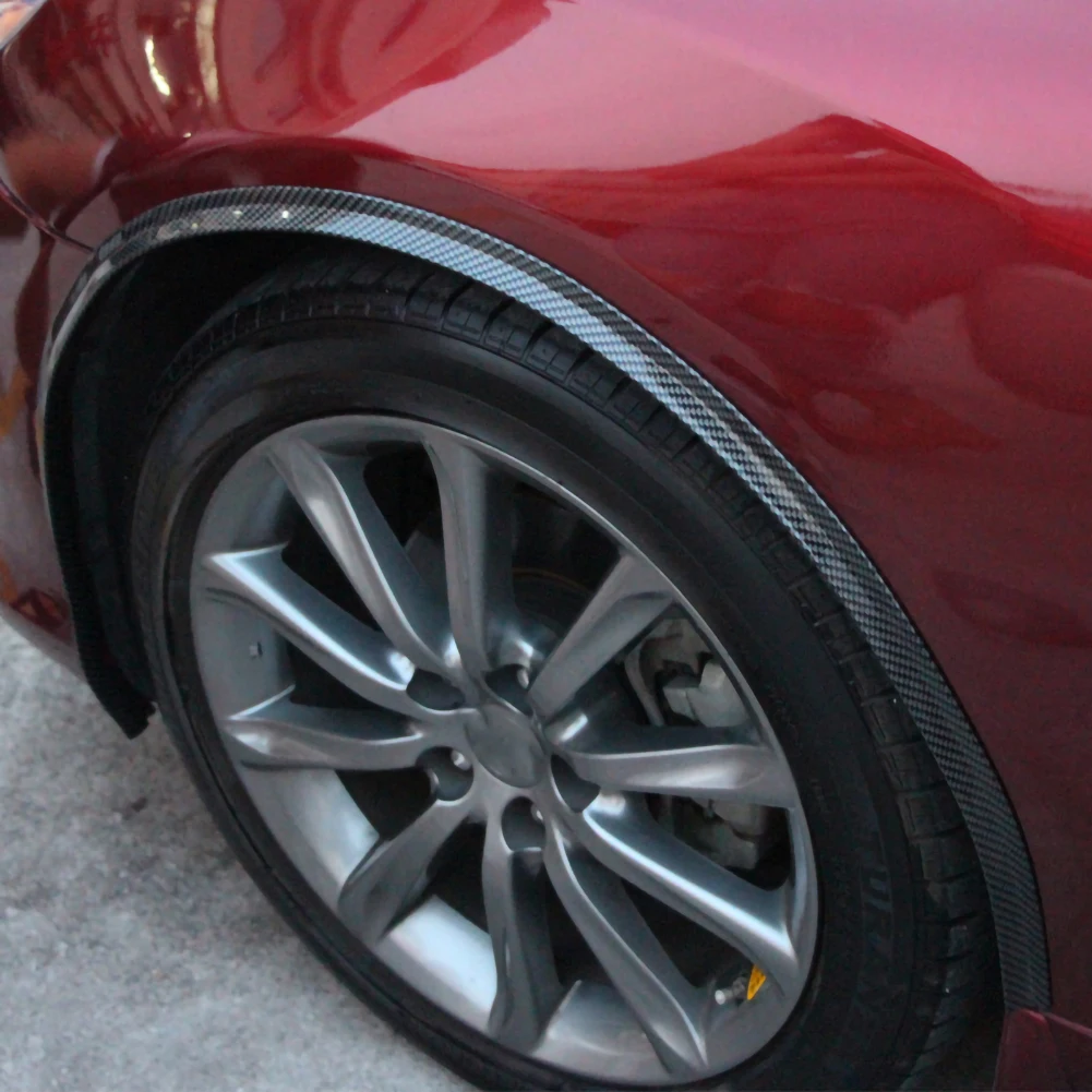 1.5M Universal Wheel Rubber Eyebrow Protector Lip Arch Trim Fender Protector Strip Carbon Fiber Decorative Strip for  Car SUV