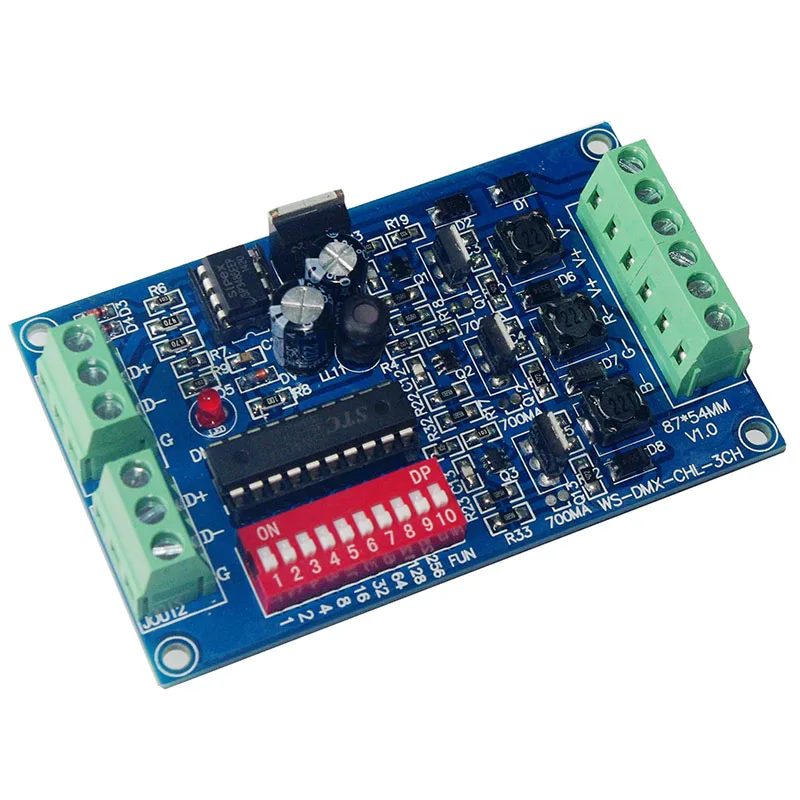 3CH DMX512 декодер 350MA/700MA постоянный ток DC12V-36V DMX RGB светодиодный контроллер WS-DMX-CHL-3CH