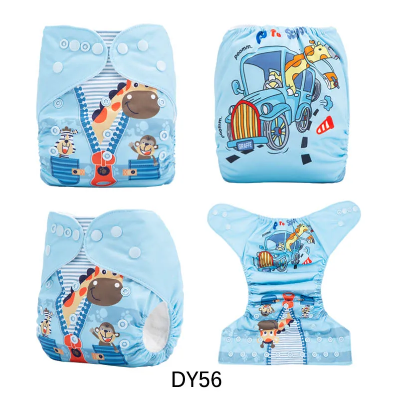 DY56 {AnAnBaby} детские подгузники нового дизайна водонепроницаемые и многоразовые подгузники с цифровым принтом положения тканевые подгузники с вставками из микрофибры - Цвет: DY56