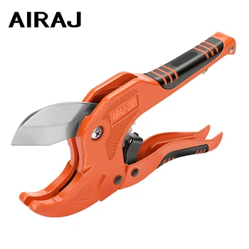 

AIRAJ PVC Cutter Ratchet-type Pipe Cutter for Cutting PVC PPR Plastic Hoses and Plumbing Pipes Up to 1-1/4 inches tube cutter
