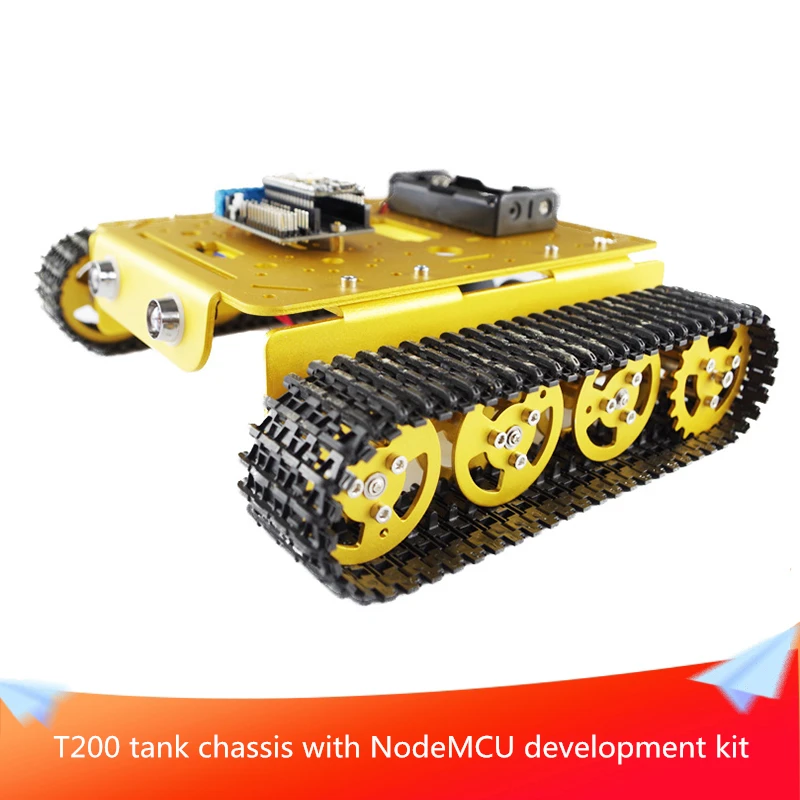 US $122.56 T200 Metal Shell Tank Chassis with NodeMCU Development KitL293D Motor Shield Wireless WiFi RC Control DIY Maker Contest