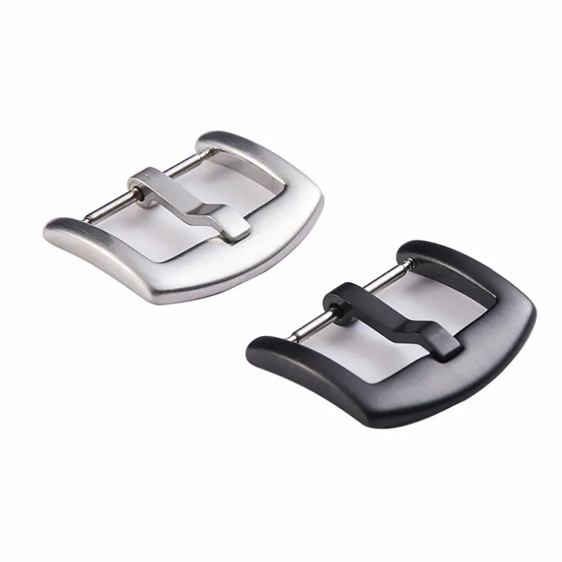 2019 new Watch Buckle Pin Accessories 316L Steel Clasp 18mm 20mm 22mm watchbands black silver | Наручные часы