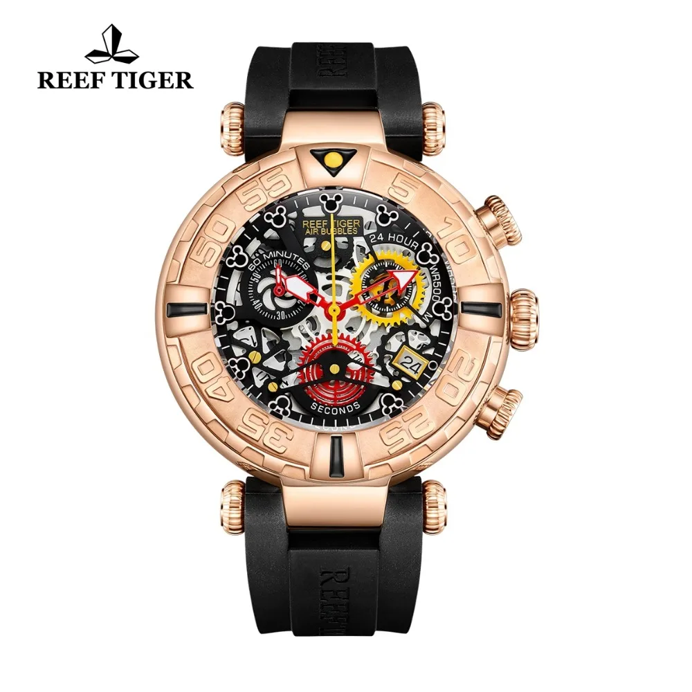 

2019 Reef Tiger/RT Top Brand Mens Sport Watches Men Chronograph Skeleton Waterproof Watch Reloj Hombre Relogio Masculino RGA3059