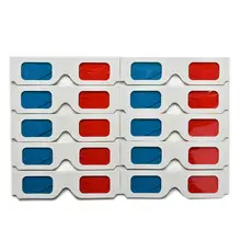 50 pcs/lot Universal Paper Anaglyph 3D Glasses Paper 3D Glasses View Anaglyph Red/Blue 3D Glass For Movie Video EF