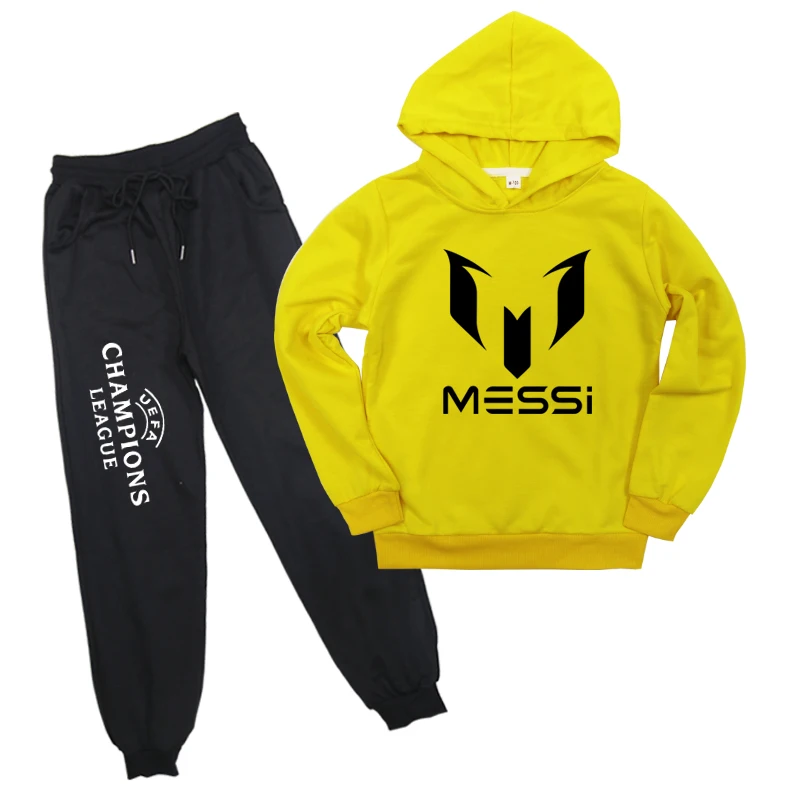9 Messi 10 Толстовка и штаны, костюм Детская толстовка с капюшоном, модная повседневная толстовка с длинными рукавами для мальчиков и девочек спортивные пуловеры, топы для детей - Цвет: 9