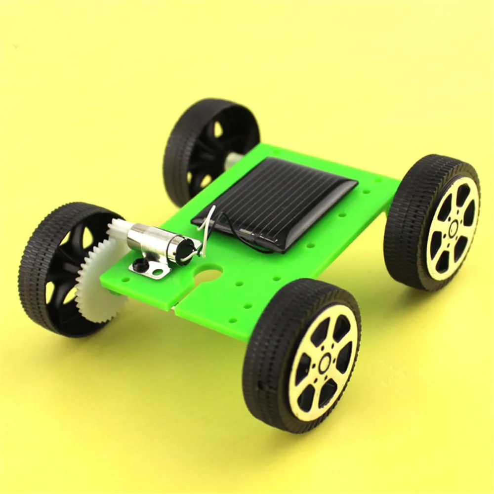 1 Set Mini Solar Powered Toy DIY Car Kit Children Educational Gadget Hobby Funny 