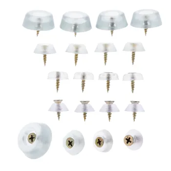 

10pcs Furniture Legs Protected Pad Rubber Transparent Non-slip Chair Caps Feet Sofa Foot Covers Floor with Screws 15/16/19/26mm