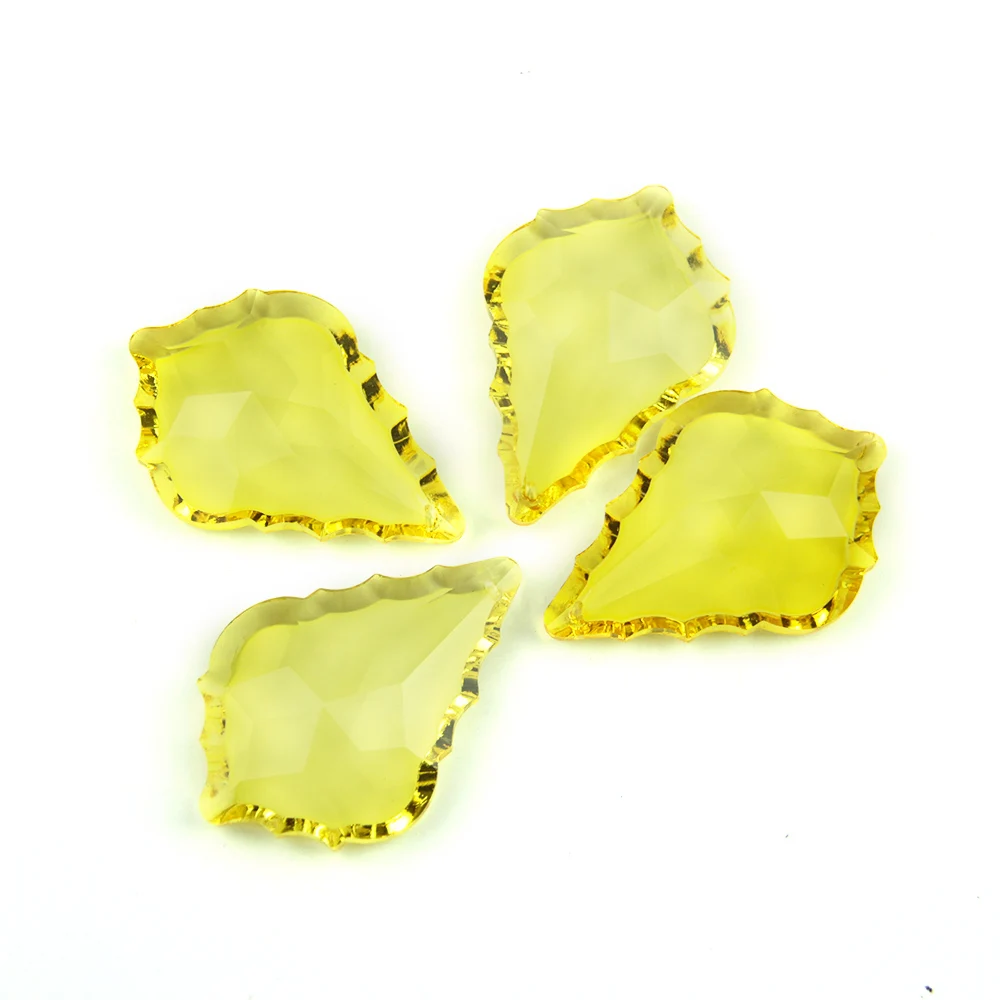Topaz Хрустальная люстра в виде кленового листа, стеклянная люстра, призма, детали, хрустальная люстра, подвески 63 мм/76 мм, 10~ 100 шт, цветная Люстра для домашнего декора - Цвет: Topaz
