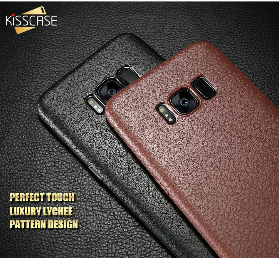 KISSCASE PU Leather Phone Case For Samsung Galaxy S8 S9 Plus Soft TPU Cases Note 9 Ultra Thin Back Covers |