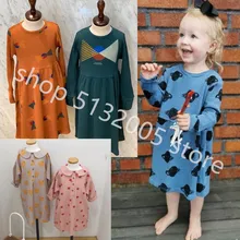 Коллекция года, осенне-зимнее Новое хлопковое платье серии BC для девочек рождественское платье для малышей клетчатое платье для девочек платья для малышей