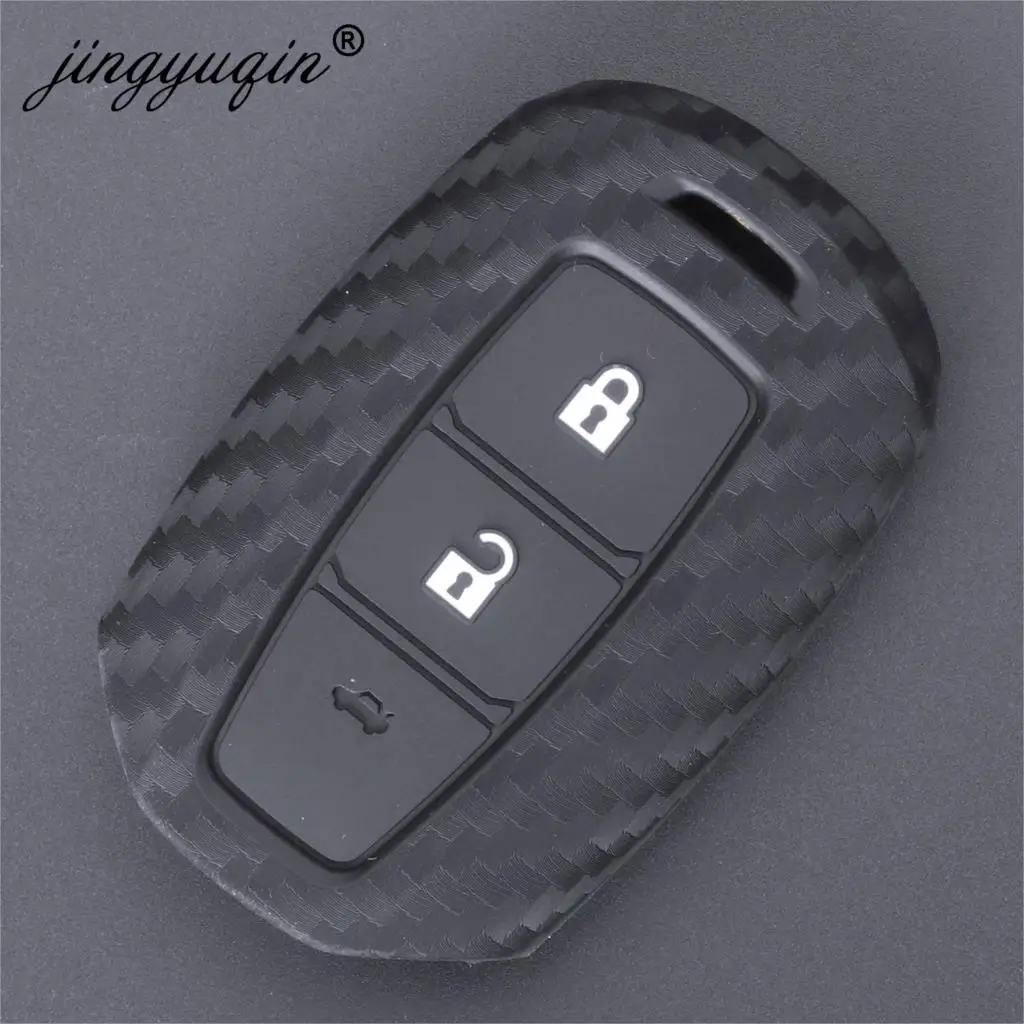 Jingyuqin 10x3/4 кнопки Карбон ключ чехол для hyundai частокол ограда палисадник сетка величие Azera Elantra GT Kona Santa Fe Смарт чехол дистанционного брелока