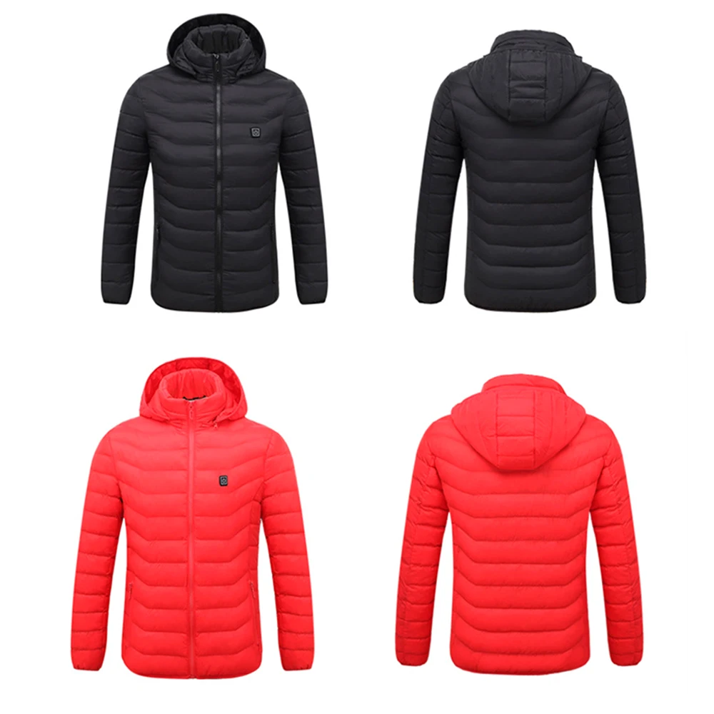 

2018 Men Winter Outdoor USB Infrared Heating Hooded Jacket Electric Thermal Clothing Coat For Sports Climbing Hiking Down